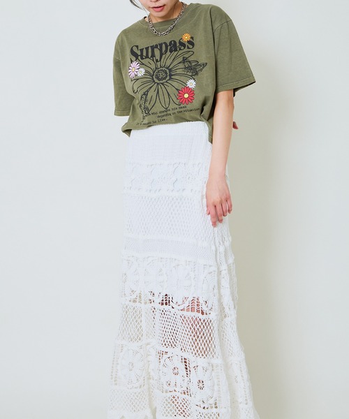 GORGE(ゴージ)の「《透かし編みロング》かぎ針レーススカート/リゾート&フェミニン(スカート・レディース・ブラック/オフホワイト・F)」の15枚目の写真