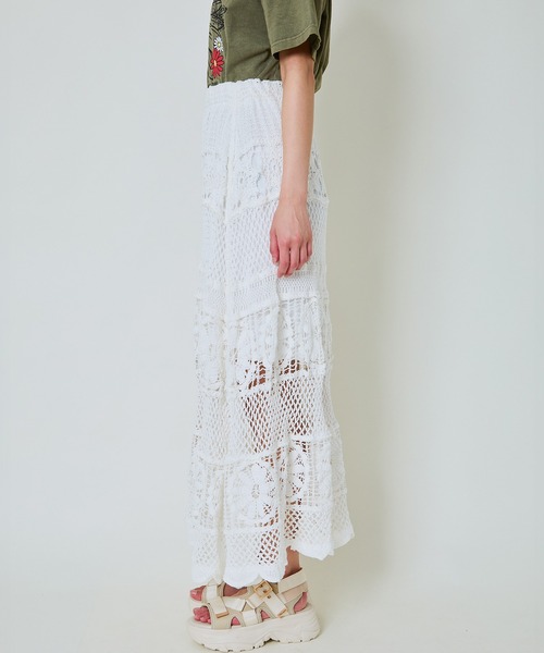 GORGE(ゴージ)の「《透かし編みロング》かぎ針レーススカート/リゾート&フェミニン(スカート・レディース・ブラック/オフホワイト・F)」の17枚目の写真