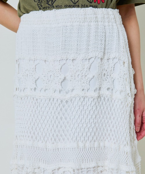 GORGE(ゴージ)の「《透かし編みロング》かぎ針レーススカート/リゾート&フェミニン(スカート・レディース・ブラック/オフホワイト・F)」の20枚目の写真