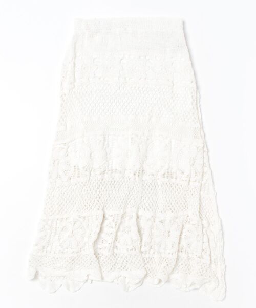 GORGE(ゴージ)の「《透かし編みロング》かぎ針レーススカート/リゾート&フェミニン(スカート・レディース・ブラック/オフホワイト・F)」の21枚目の写真