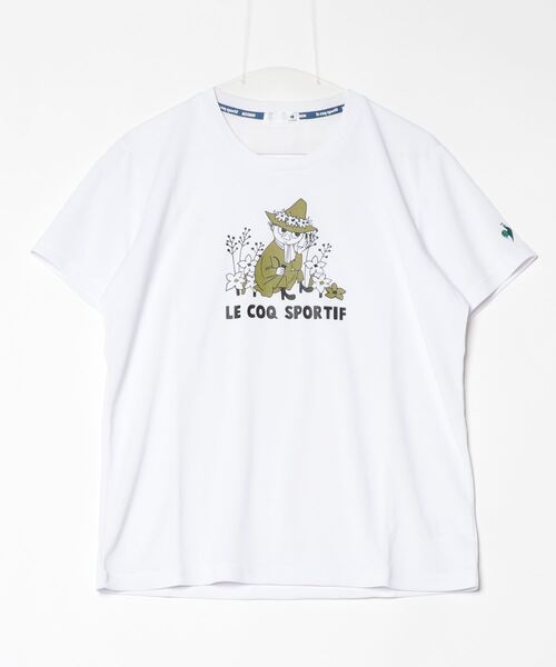 le coq sportif(ルコックスポルティフ)の「ルコックスポルティフ S/Sシャツ(Tシャツ/カットソー・レディース・ネイビー/ピンク/ホワイト・M/L/XL)」の2枚目の写真