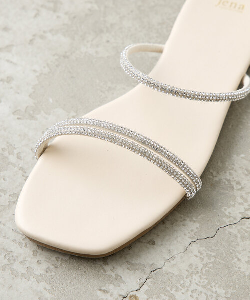 Jena espace merveilleux（ジェナ　エスパスメルヴェイユ）の「ラインストーンサンダル（サンダル・レディース・アイボリー/ブラック/シルバー・LARGE/MEDIUM）」の6枚目の写真
