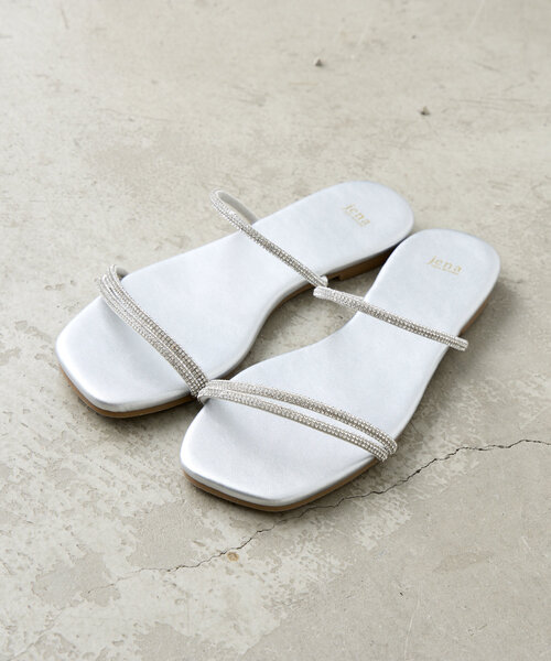 Jena espace merveilleux（ジェナ　エスパスメルヴェイユ）の「ラインストーンサンダル（サンダル・レディース・アイボリー/ブラック/シルバー・LARGE/MEDIUM）」の14枚目の写真