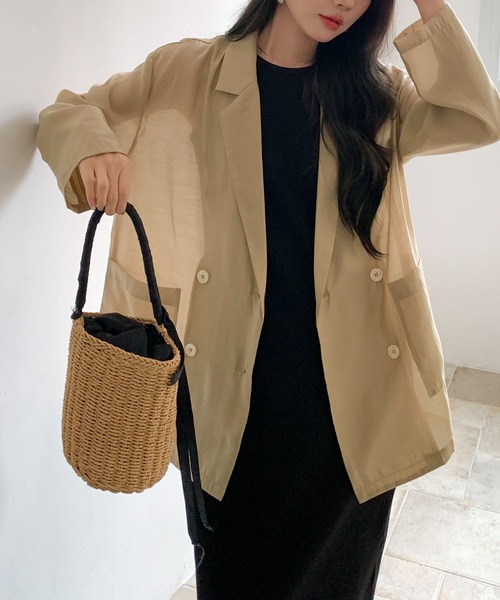 by LEGNA（バイレグナ）の「テーラード オーバーサイズ シアージャケット（テーラードジャケット・レディース・グレイッシュベージュ/ブラック/モカ/ネイビー系/ブラウン系/ライトグレー系/ブラック系・FREE/LARGE/MEDIUM）」の11枚目の写真