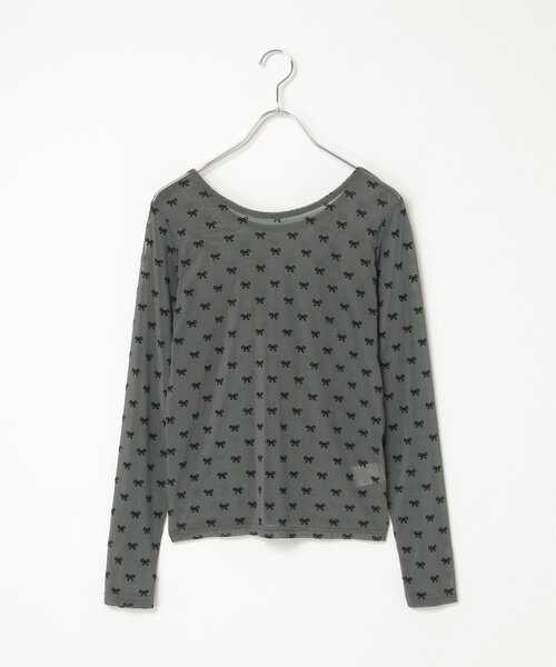 VENCEEXCHANGE(ヴァンスエクスチェンジ)の「シアーリボンフロッキープルオーバー(Tシャツ/カットソー・レディース・ブラック/グレー/アイボリー・FREE)」の17枚目の写真