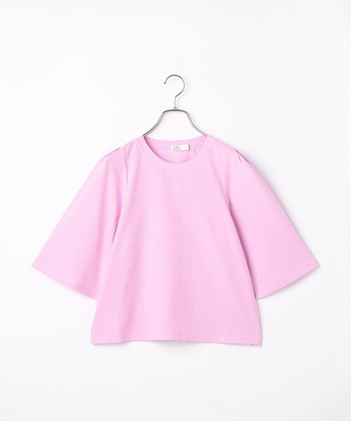tシャツ 5分袖フレア麻調カットT レディース fredy couleur tシャツ 5分袖フレア麻調カットT レディース