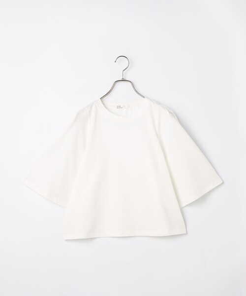 fredy couleur（フレディクルール）の「5分袖フレア麻調カットT（Tシャツ/カットソー・レディース・オフホワイト/ベビーピンク/グレイッシュベージュ/チャコールグレー・38）」の2枚目の写真