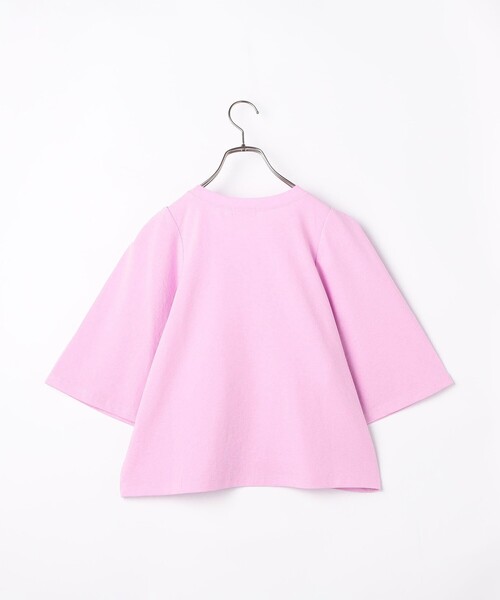 fredy couleur（フレディクルール）の「5分袖フレア麻調カットT（Tシャツ/カットソー・レディース・オフホワイト/ベビーピンク/グレイッシュベージュ/チャコールグレー・38）」の5枚目の写真