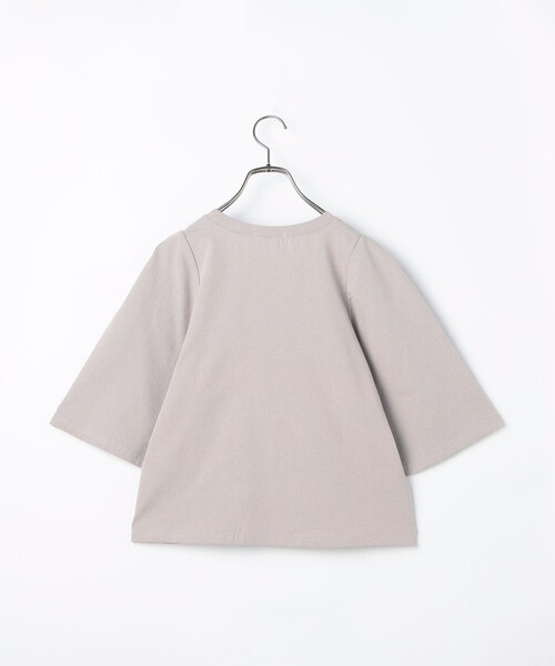 fredy couleur（フレディクルール）の「5分袖フレア麻調カットT（Tシャツ/カットソー・レディース・オフホワイト/ベビーピンク/グレイッシュベージュ/チャコールグレー・38）」の7枚目の写真