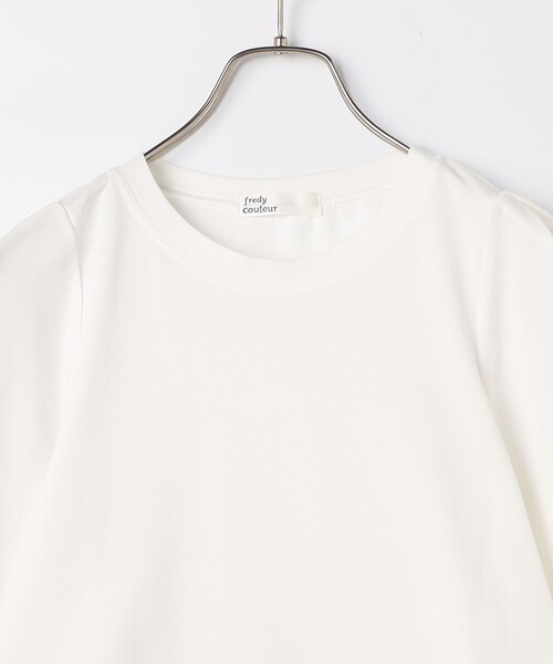 fredy couleur（フレディクルール）の「5分袖フレア麻調カットT（Tシャツ/カットソー・レディース・オフホワイト/ベビーピンク/グレイッシュベージュ/チャコールグレー・38）」の9枚目の写真