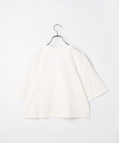 fredy couleur（フレディクルール）の「5分袖フレア麻調カットT（Tシャツ/カットソー・レディース・オフホワイト/ベビーピンク/グレイッシュベージュ/チャコールグレー・38）」の12枚目の写真