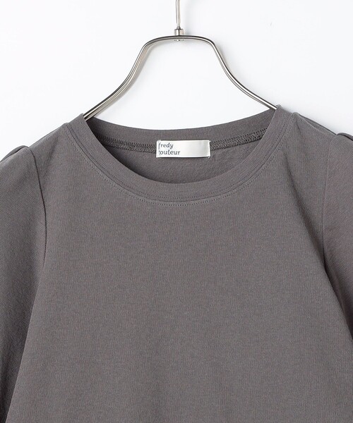 fredy couleur（フレディクルール）の「5分袖フレア麻調カットT（Tシャツ/カットソー・レディース・オフホワイト/ベビーピンク/グレイッシュベージュ/チャコールグレー・38）」の15枚目の写真
