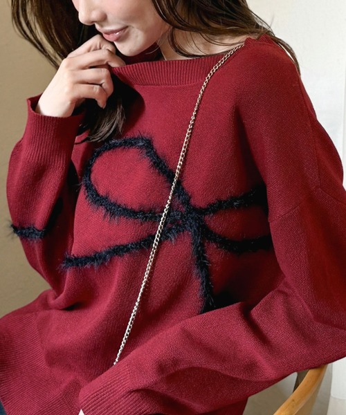 DRUG STORES 豚刺繍 ニットセーター L DRUG STORES 豚刺繍 ニット