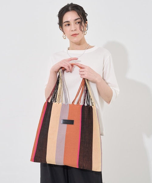 Moon Bird(ムーンバード)の「【MOON BIRD/ムーンバード】手織りハンモックバッグ(かごバッグ・レディース・ピンク系その他/グレー系その他・フリー)」の21枚目の写真