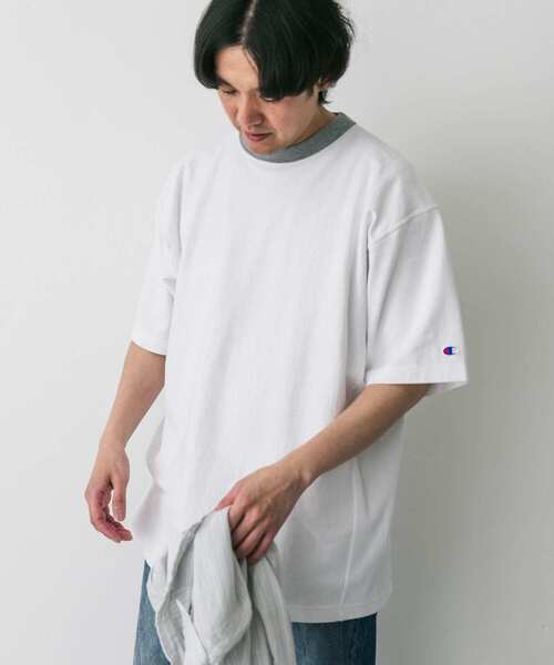 Champion(チャンピオン)の「『別注』CHAMPION×DOORS RW RINGER SHORT-SLEEVE T-SHIRTS(Tシャツ/カットソー・メンズ・ホワイト/グレー/ネイビー・LARGE/MEDIUM)」の14枚目の写真