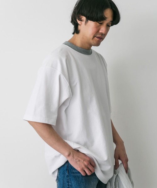 Champion(チャンピオン)の「『別注』CHAMPION×DOORS RW RINGER SHORT-SLEEVE T-SHIRTS(Tシャツ/カットソー・メンズ・ホワイト/グレー/ネイビー・LARGE/MEDIUM)」の15枚目の写真
