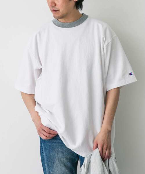 Champion(チャンピオン)の「『別注』CHAMPION×DOORS RW RINGER SHORT-SLEEVE T-SHIRTS(Tシャツ/カットソー・メンズ・ホワイト/グレー/ネイビー・LARGE/MEDIUM)」の16枚目の写真