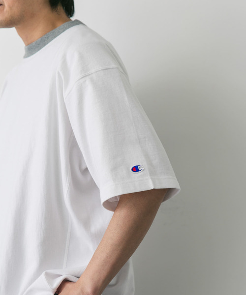 Champion(チャンピオン)の「『別注』CHAMPION×DOORS RW RINGER SHORT-SLEEVE T-SHIRTS(Tシャツ/カットソー・メンズ・ホワイト/グレー/ネイビー・LARGE/MEDIUM)」の17枚目の写真