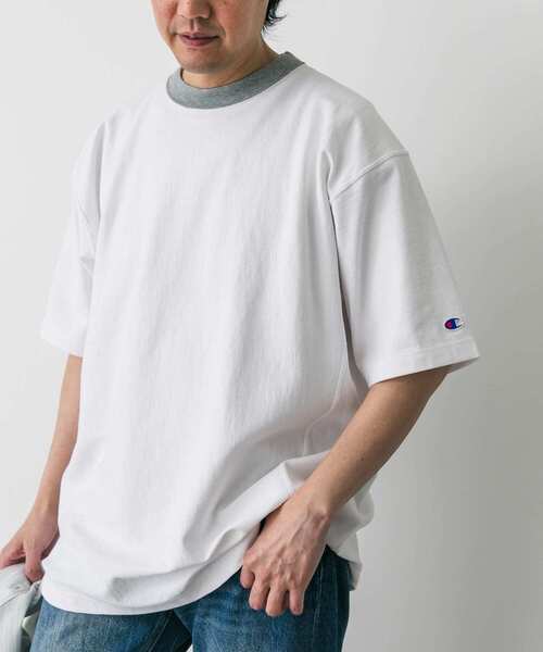 Champion(チャンピオン)の「『別注』CHAMPION×DOORS RW RINGER SHORT-SLEEVE T-SHIRTS(Tシャツ/カットソー・メンズ・ホワイト/グレー/ネイビー・LARGE/MEDIUM)」の18枚目の写真