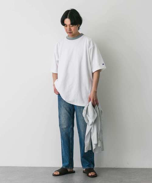 Champion(チャンピオン)の「『別注』CHAMPION×DOORS RW RINGER SHORT-SLEEVE T-SHIRTS(Tシャツ/カットソー・メンズ・ホワイト/グレー/ネイビー・LARGE/MEDIUM)」の19枚目の写真