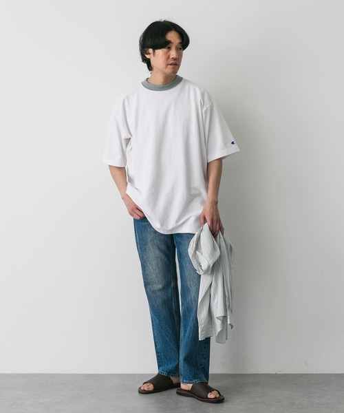 Champion(チャンピオン)の「『別注』CHAMPION×DOORS RW RINGER SHORT-SLEEVE T-SHIRTS(Tシャツ/カットソー・メンズ・ホワイト/グレー/ネイビー・LARGE/MEDIUM)」の20枚目の写真
