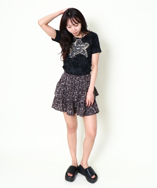 GORGE(ゴージ)の「《デニム星ワッペン×ムラ染め》リメイク風Tシャツ/こなれストリート(Tシャツ/カットソー・レディース・オフホワイト/ベージュ/ブラック/ブラウン・F)」の19枚目の写真