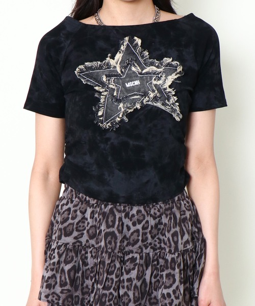 GORGE(ゴージ)の「《デニム星ワッペン×ムラ染め》リメイク風Tシャツ/こなれストリート(Tシャツ/カットソー・レディース・オフホワイト/ベージュ/ブラック/ブラウン・F)」の17枚目の写真