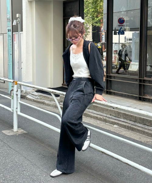 RAY CASSIN（レイカズン）の「【カップ付き】レース付ヘンリーキャミ（キャミソール・レディース・ホワイト/ホワイト系その他/ネイビー/ブルー・FREE）」の6枚目の写真