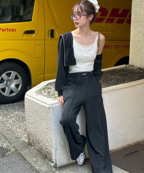 RAY CASSIN（レイカズン）の「【カップ付き】レース付ヘンリーキャミ（キャミソール・レディース・ホワイト/ホワイト系その他/ネイビー/ブルー・FREE）」の7枚目の写真