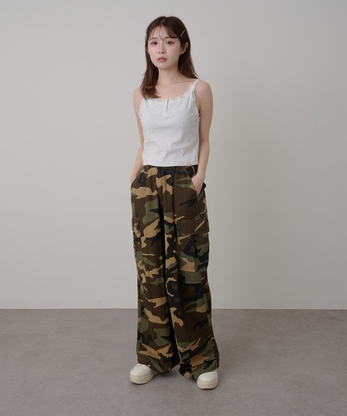 RAY CASSIN（レイカズン）の「【カップ付き】レース付ヘンリーキャミ（キャミソール・レディース・ホワイト/ホワイト系その他/ネイビー/ブルー・FREE）」の13枚目の写真