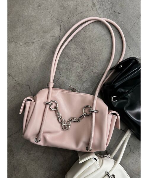 EMODA（エモダ）の「ロングハンドルチェーンバッグ（ハンドバッグ・レディース・アイボリー/ブラック/ピンク・FREE）」の3枚目の写真