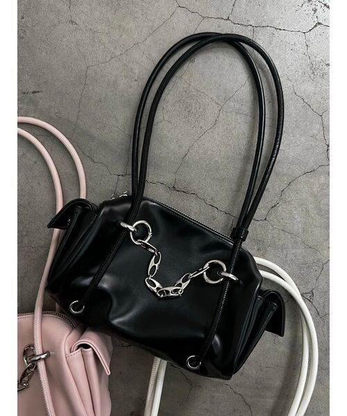 EMODA（エモダ）の「ロングハンドルチェーンバッグ（ハンドバッグ・レディース・アイボリー/ブラック/ピンク・FREE）」の6枚目の写真