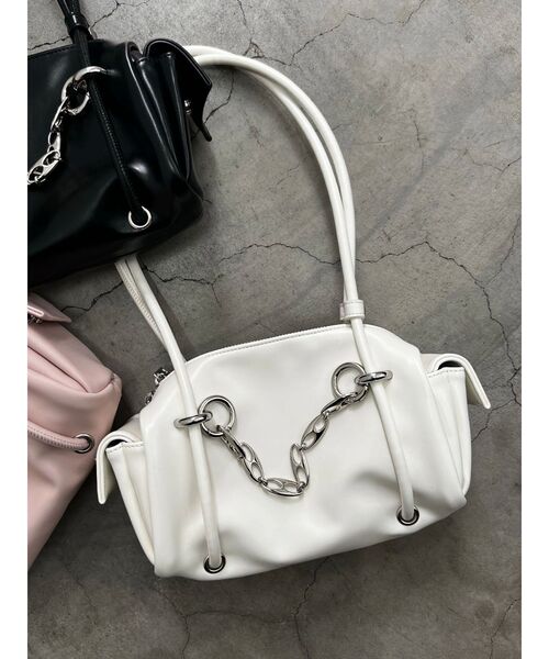 EMODA（エモダ）の「ロングハンドルチェーンバッグ（ハンドバッグ・レディース・アイボリー/ブラック/ピンク・FREE）」の7枚目の写真