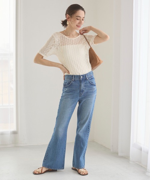 POPPY レースパッチワークトップス セール】パッチワーク レース トップス (半袖）（Tシャツ
