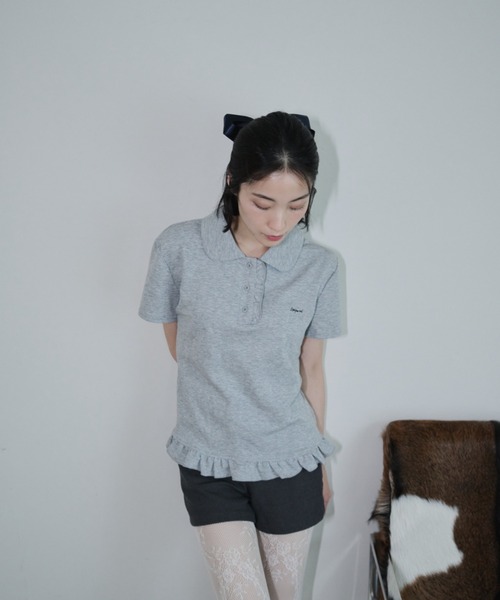 Frill polo shirt/フリルポロTシャツ（Tシャツ/カットソー