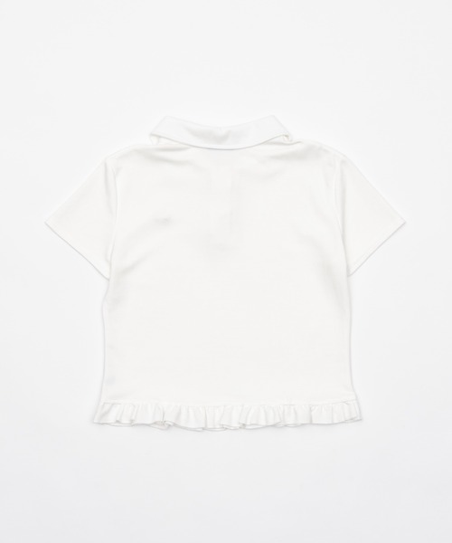 smyeon Frill polo shirt フリルポロTシャツ ホワイト Frill polo shirt/フリルポロTシャツ(Tシャツ/カットソー