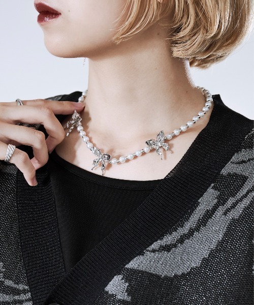 Ellno Loset（エルノロゼット）の「パールバタフライチョーカー（チョーカー・メンズ・シルバー・FREE）」の5枚目の写真