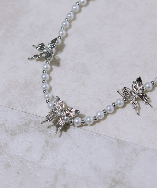 Ellno Loset（エルノロゼット）の「パールバタフライチョーカー（チョーカー・メンズ・シルバー・FREE）」の3枚目の写真