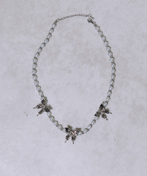 Ellno Loset（エルノロゼット）の「パールバタフライチョーカー（チョーカー・メンズ・シルバー・FREE）」の2枚目の写真