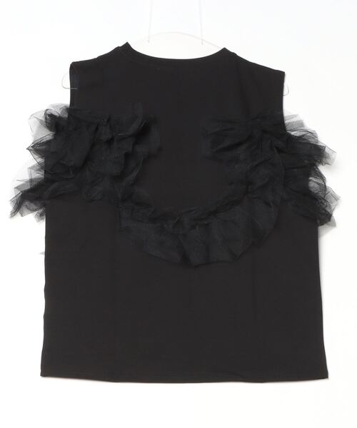 Per sist ence(パーシエンス)の「チュールフリルドッキングタンクトップ/ノースリーブ(Tシャツ/カットソー・レディース・オフホワイト/グレー/ブラック・ONE SIZE)」の4枚目の写真