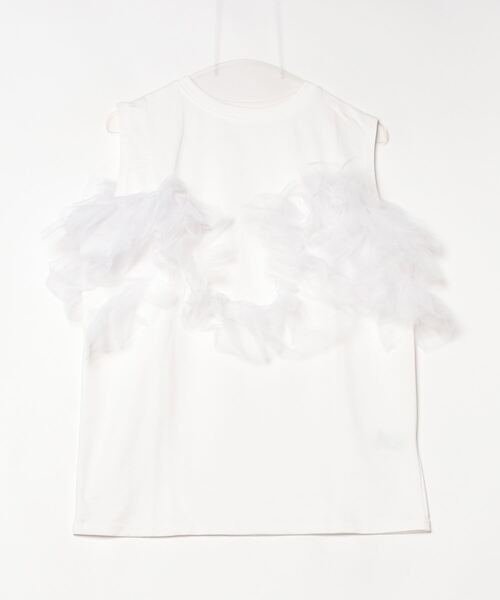 Per sist ence(パーシエンス)の「チュールフリルドッキングタンクトップ/ノースリーブ(Tシャツ/カットソー・レディース・オフホワイト/グレー/ブラック・ONE SIZE)」の16枚目の写真