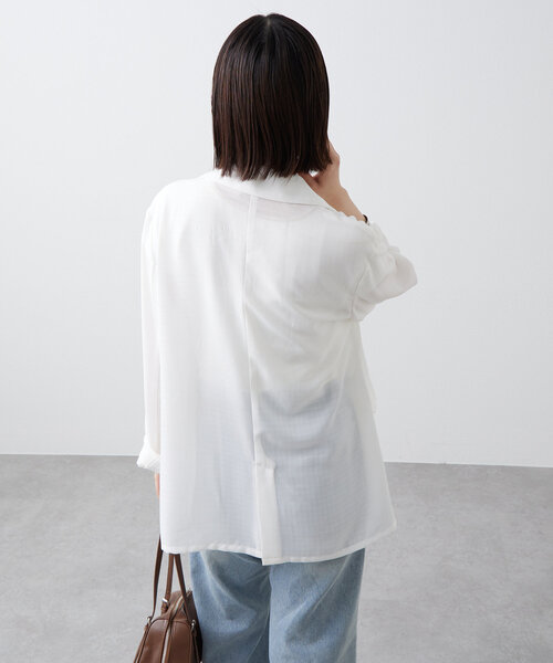 新品未使用　mystic シアージャケット ブラック mystic（ミスティック）の「【軽い着心地。暑い日も◎】シアーチェック