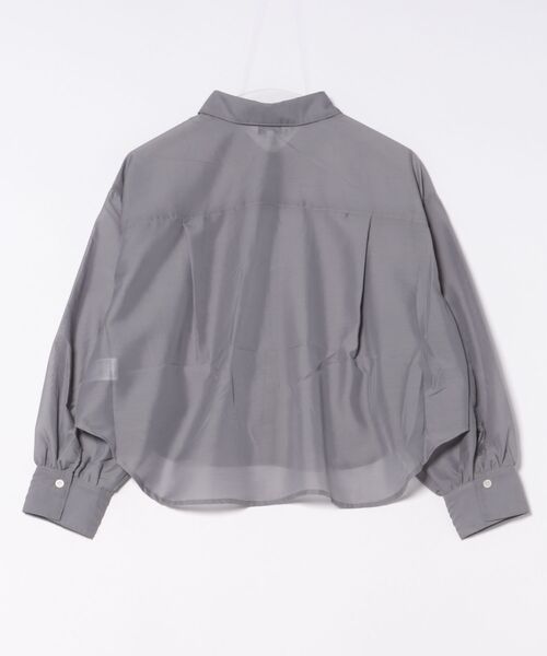 m.f.editorial（エムエフエディトリアル）の「【ウォッシャブル】m.f.エディトリアル レディース ショート シアー長袖シャツ（シャツ/ブラウス・レディース・グレー系その他2/ブラック/ブルー・MEDIUM/LARGE）」の4枚目の写真