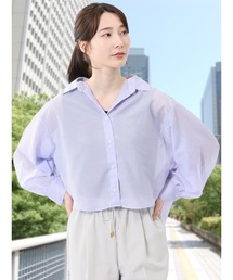 m.f.editorial（エムエフエディトリアル）の「【ウォッシャブル】m.f.エディトリアル レディース ショート シアー長袖シャツ（シャツ/ブラウス）」