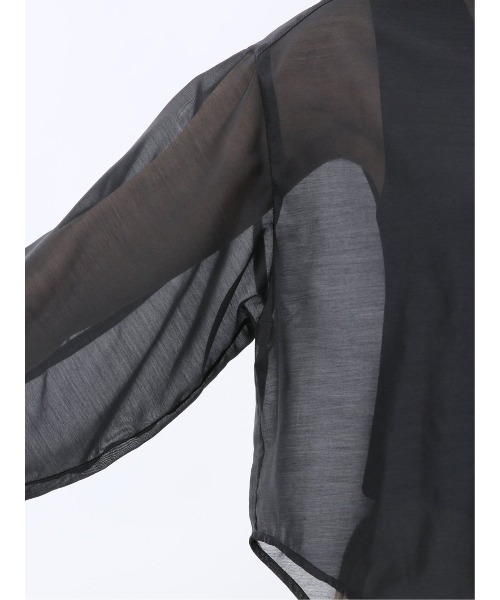 m.f.editorial（エムエフエディトリアル）の「【ウォッシャブル】m.f.エディトリアル レディース ショート シアー長袖シャツ（シャツ/ブラウス・レディース・グレー系その他2/ブラック/ブルー・MEDIUM/LARGE）」の21枚目の写真