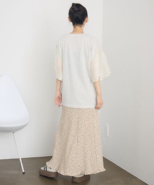 RETRO GIRL（レトロガール）の「袖切替BIGTEE（Tシャツ/カットソー・レディース・ホワイト系その他/ライトグレー/オフホワイト・FREE）」の6枚目の写真