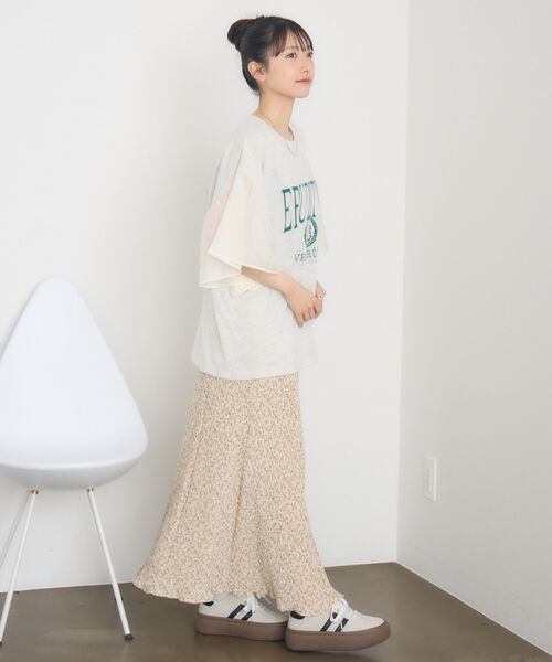 RETRO GIRL（レトロガール）の「袖切替BIGTEE（Tシャツ/カットソー・レディース・ホワイト系その他/ライトグレー/オフホワイト・FREE）」の7枚目の写真