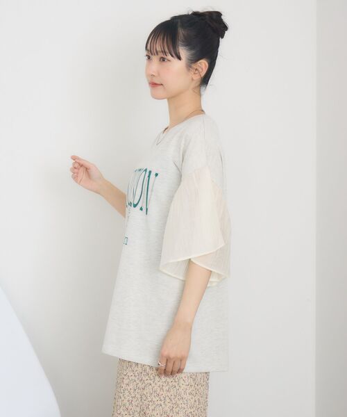 RETRO GIRL（レトロガール）の「袖切替BIGTEE（Tシャツ/カットソー・レディース・ホワイト系その他/ライトグレー/オフホワイト・FREE）」の9枚目の写真