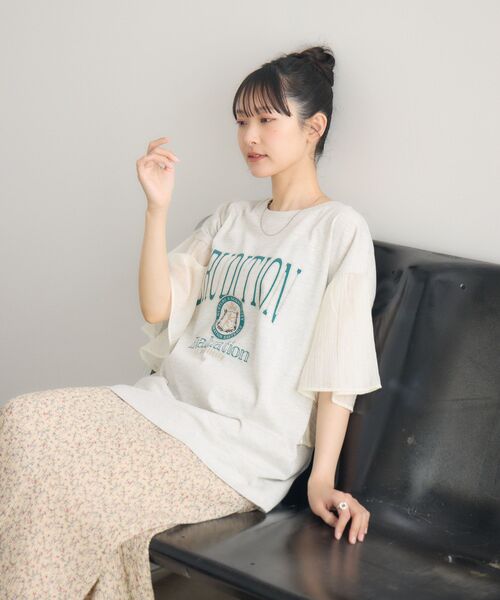 tシャツ コルセット切替BIG T レディース Healthknit SALE！ヘルスニット プリントショートスリーブ