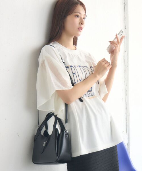 RETRO GIRL（レトロガール）の「袖切替BIGTEE（Tシャツ/カットソー・レディース・ホワイト系その他/ライトグレー/オフホワイト・FREE）」の17枚目の写真